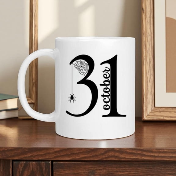 1pc Halloween 31 Themed Ceramic Mug 11oz 15oz High Temperature Resistant Washable Reusable Coffee Cup with Spider Web Design Coffee Tea Milk Ideal Hal