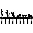 thumbnail image 1 of 1pc Halloween Black Iron Wall Mounted Hooks Metal Key Holder Cat Pattern with 9 Hooks for Bag Wall Decorative, 1 of 9