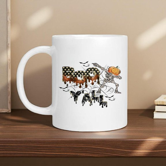 1pc Halloween Ceramic Mug Spooky Ghosts Pumpkins Bats Heat Resistant Coffee Tea Cup 11oz 15oz Dishwasher Halloween Party Decorations Gifts Friends Family Year Round Use Ideal Hot B