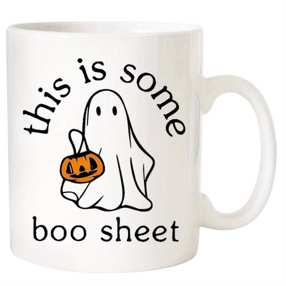1pc Halloween Ghost Ceramic Coffee Mug 11oz Insulated Reusable Multipurpose Tea Juice Cup Hand Wash Only Ideal Home Office Use