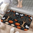 thumbnail image 1 of 1pc Halloween Pattern Absorbent Non-Slip Bathroom Thickened Flannel Rug Decor,Soft,Quick Drying,Suitable For Indoor/outdoor Use,Bathrooms,Bedrooms,Kitchens,Terrace,Laundry Rooms,16"x24", 1 of 9