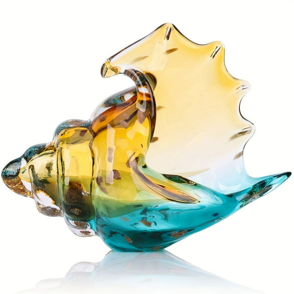 1pc Hand-Blown Art Glass Seashell Sculpture for Decor, Room Decor, Home Decor