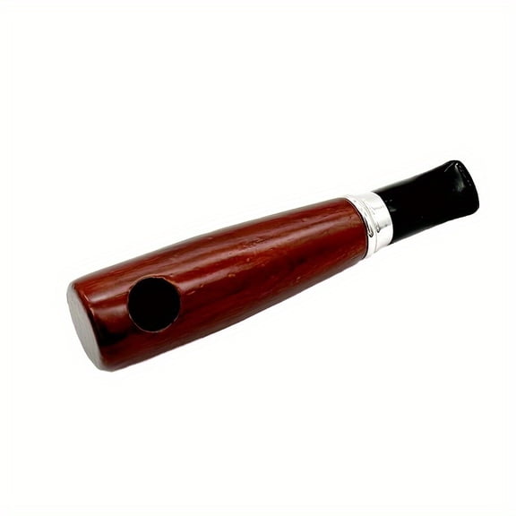 1pc Handcrafted Small-sized Portable Oak Wood Tube for Smoking - Compact Design, Straight-style Filter, Perfect for Household, Holiday, Birthday, and Friendship Gifts