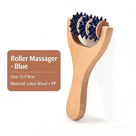 1pc Handheld Muscle Massager with Multi-Coloured Rollers for Neck, Back, Legs, Feet and Hands Portable Massager