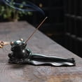 thumbnail image 1 of 1pc Handmade Ceramic Creative Frog Ornament Incense Stick Holder, Aromatherapy Home Decor Censer Tea Pet (Without Incense), 1 of 7