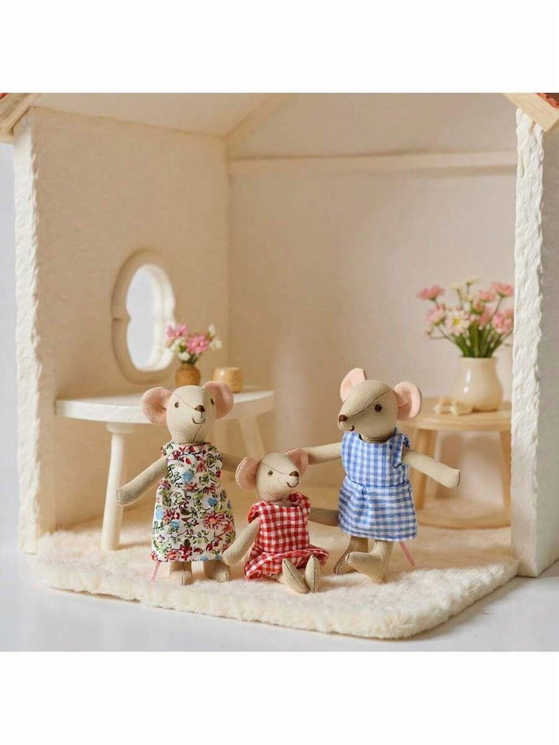 1pc Handmade Wearable Doll Clothes, Mouse Dolls, Little Girl Dolls, Baby Soothing And Sleeping Plush Toys, Children's Fabric Toys, Birthday Doll Gifts, Suitable For Infants, Boys And Girls, Dollhouse