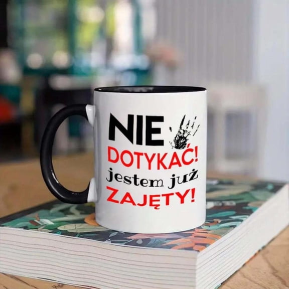 1pc Handprint text warning funny mug 11oz ceramic cup coffee cup decorative cup ideal birthday and holiday very suitable office family life party wedding lLabour Day Party Cup Offi