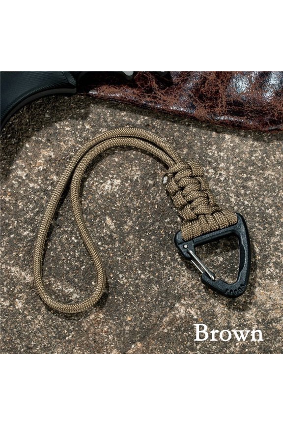 1pc Handwoven High Strength Rope Key Chain For Men, Tether Triangle Buckle Key Ring For Backpack