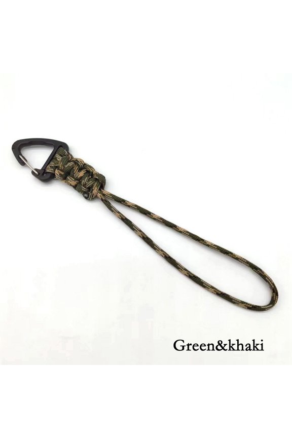 1pc Handwoven High Strength Rope Key Chain For Men, Tether Triangle Buckle Key Ring For Backpack