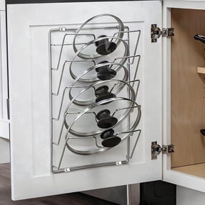 1pc Hanging Pot Lid Organizer 304 Stainless Steel Wall Mount Kitchen Storage Rack