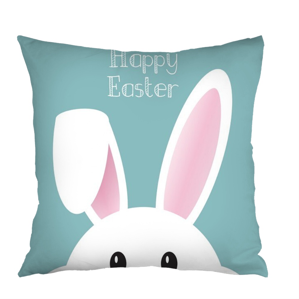 1pc Happy Easter Bunny Pillow Cover Sofa Cushion Cover Home Decor Pillowcase.45x45cm