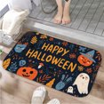 thumbnail image 1 of 1pc Happy Halloween Absorbent Non-Slip Bathroom Thickened Flannel Rug Decor,Soft,Quick Drying,Suitable For Indoor/outdoor Use,Bathrooms,Bedrooms,Kitchens,Terrace,Laundry Rooms,16"x24", 1 of 9