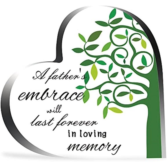 1pc Heart Memorial Gift A Father's Embrace Will Last Forever in Loving Memory Sympathy Bereavement Condolence