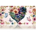 thumbnail image 1 of 1pc Heart Shaped Flower & Butterfly License Plate Front License Plate Covers Decorative Car Aluminum Noverlty License Plate License Plate Tag Car Accessory 6X12Inch, 1 of 6