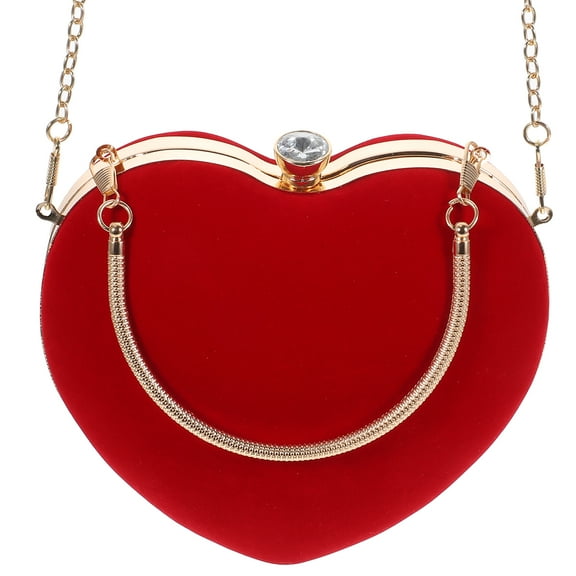 TABLZONE Gorgeous Red Heart Shaped Evening Bag for Women Wedding Guest