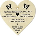 thumbnail image 1 of 1pc Heart-Shaped Spiritual Wooden Hanging Artwork - Unlock Your Inner Strength -3.9 x 3.9 inch, 1 of 5