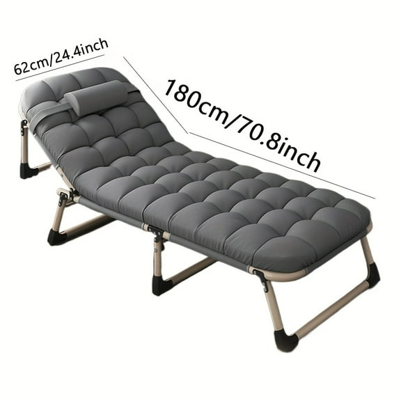 1pc Heavy-Duty Folding Recliner Bed with Mattress - Manual Adjustable Multi-Position (Backrest/Leg Elevation) Portable Sleeper for s, Office Nap, Hospital Use, Clinic - Ergonomic Design, Anne Queen