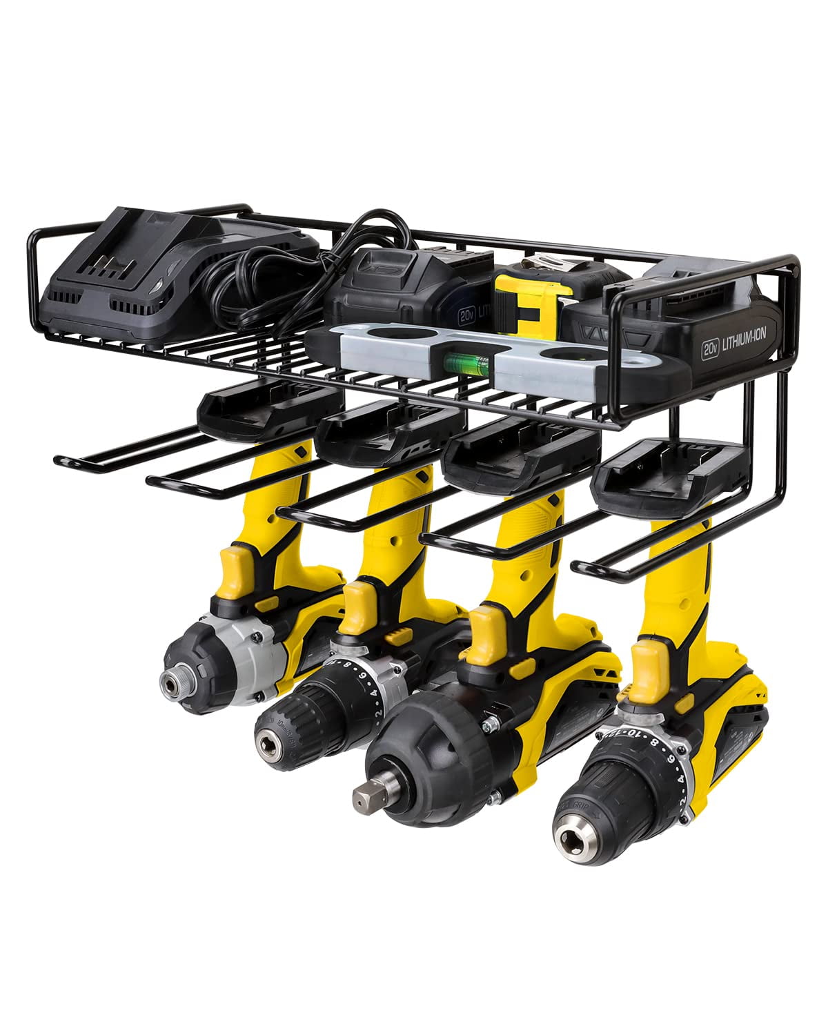 1pc Heavy Duty Tool Organizer, 4 Wall Mount Anchors, Sturdy Steel Construction, Ideal for Power Tools