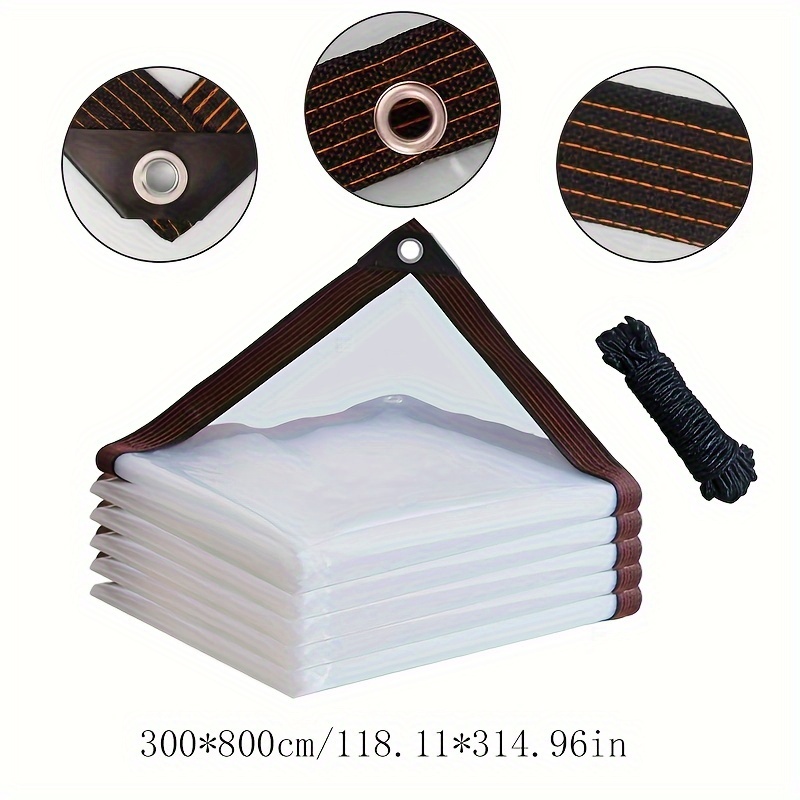 1pc HeavyDuty Waterproof Transparent Tarpaulin Cover Durable