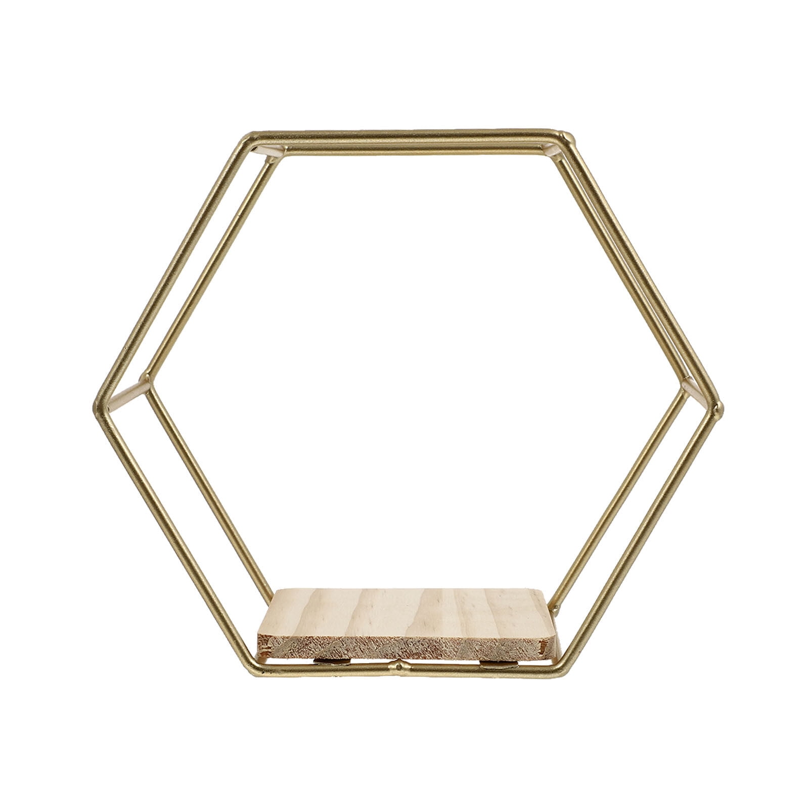 1pc Hexagon Shape Storage Rack Wallmounted Storage Shelf Iron Wall