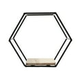 1pc Hexagon Shape Storage Rack Wallmounted Storage Shelf Iron Wall