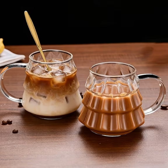 1pc High Borosilicate Pine Tower Glass Cup - Transparent Coffee and Milk Mug for Home Use