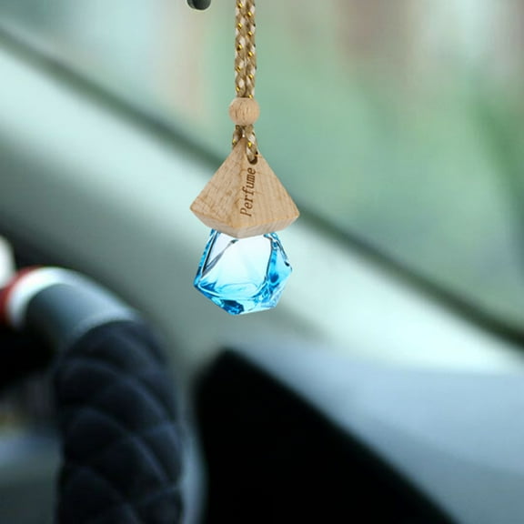 1pc Home Car Hanging Air Freshener Perfume Fragrance Diffuser Empty Glass Bottle