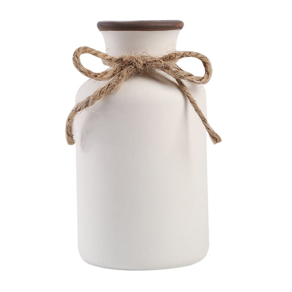 1pc Home Flower Pot Ceramic White Vase Practical Desktop Ornament for Wedding