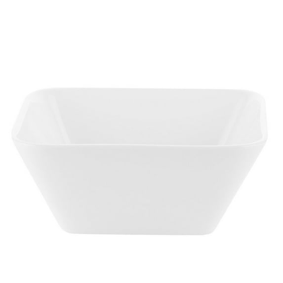 1pc Home Kitchen Square Bowl Salad Bowl Food Serving Dessert Bowl (White)