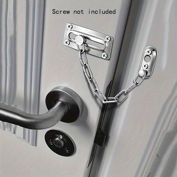 1pc Home Security Door Chain - Heavy Duty Latch Bolt Lock for Front Doors and Rooms