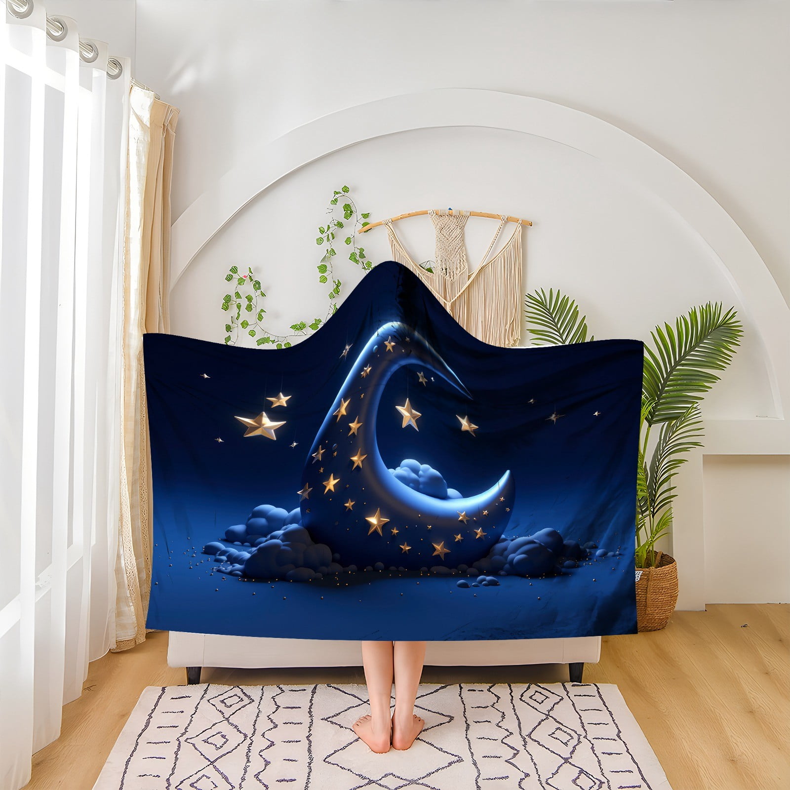 1pc Hooded Shawl Lazy Blanket For Unbeatable Relaxation Single Mantle