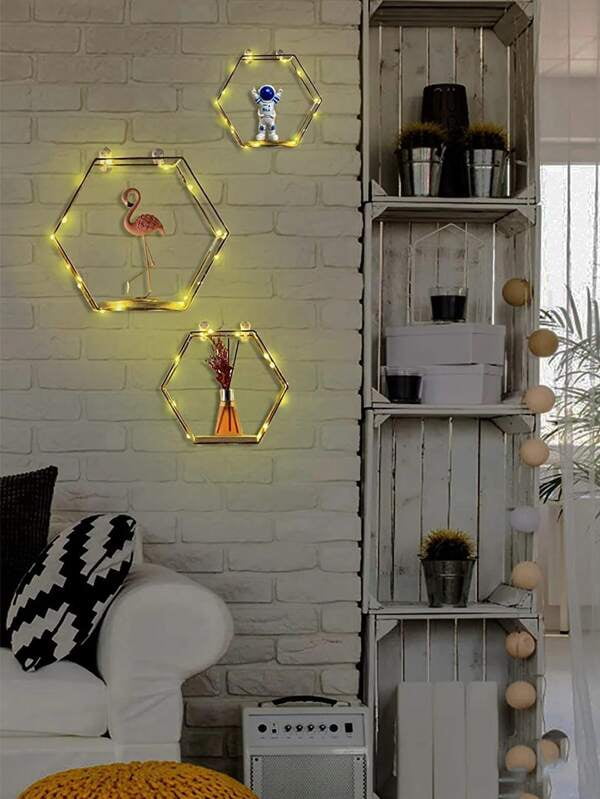 1pc with Hook Iron Art Wall mounted Storage Rack For Wall Decoration