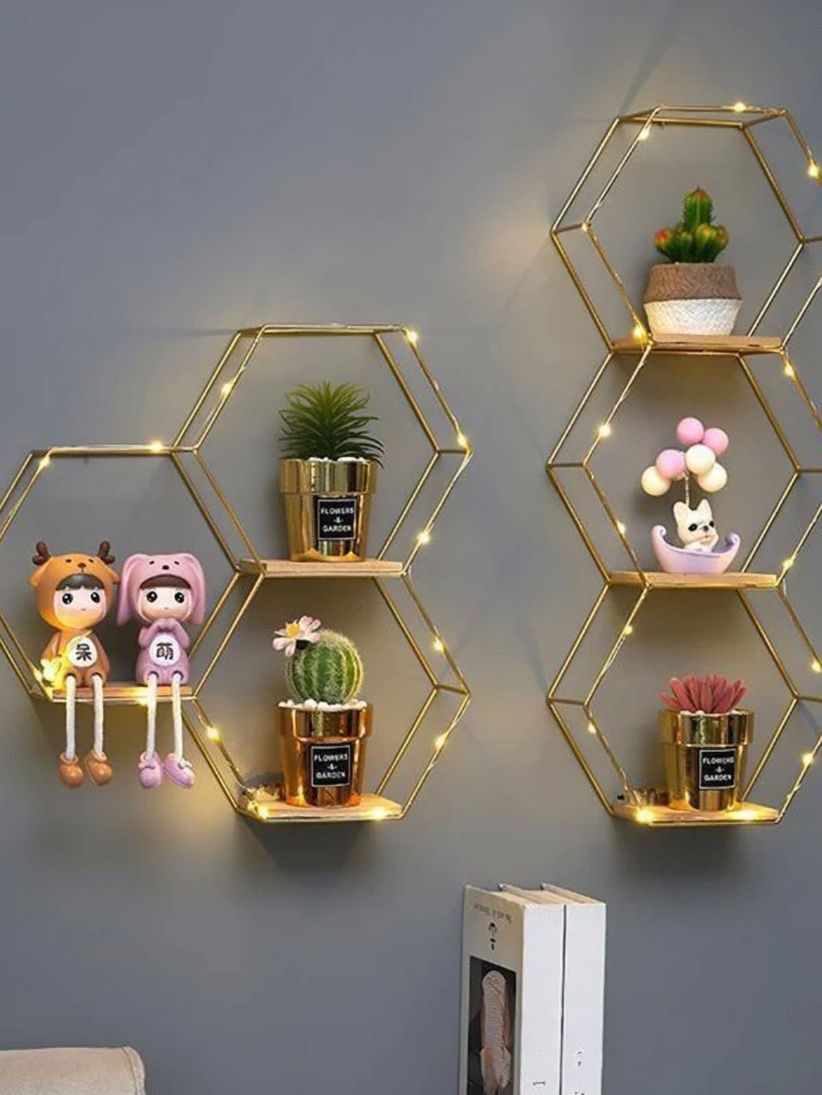 1pc with Hook Iron Art Wall mounted Storage Rack For Wall Decoration