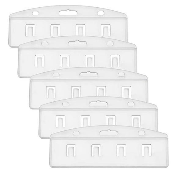 1pc Horizontal Half Card Badge Holder For Swipe ID Cards Frosted Rigid