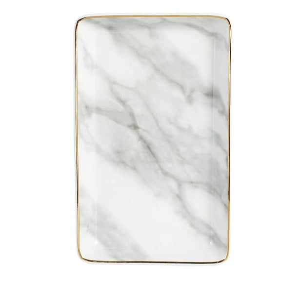 1pc Marble Pattern Storage Tray for Household Use, Multi-Purpose Organizer Tray for Sundries and Small Items
