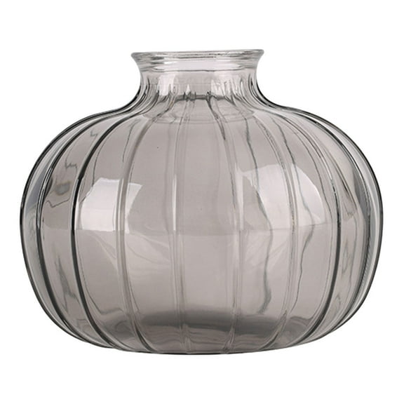 1pc Household Vase Decor Glass Vase Dining Table Flower Implement (Gray)