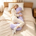 thumbnail image 1 of 1pc Human Shaped Body Pillow, L-Shaped Ergonomic Full Body Pillow, Cooling Side Sleeper Cushion, Memory Foam Support with Washable Cover 35x14x6in, 1 of 7