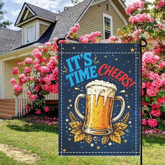 1pc Humorous Beer Theme Group Therapy Garden Flag, Assorted Beer Cups Double Sided 2D 12x18 Inch Patio Decor, Perfect Backyard Party Gift for Beer Lovers, Thanksgiving & Christmas Gifts