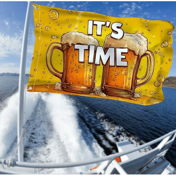 1pc, Humorous Flag Beer Time , 100% Polyester, Perfect for Outdoor Use Without Electricity - Versatile Occasion Flag, Vivid Colors