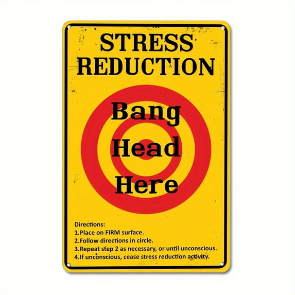 1pc Humorous Relax Aluminum Sign | Rustic Home & Office Decor for Stress Decor Lovers, Metal Wall Art Decor