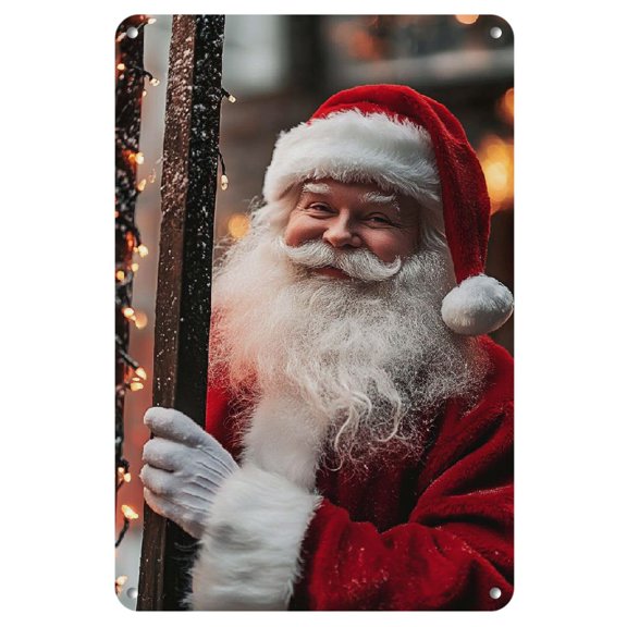 1pc Humorous Santa Metal Painting with Christmas Lights, 12x8 inch - Ideal for Bedroom, Living Room, Office Home Decor or Gifts, Rooftop, Electricity, Christmas Decor, Perfect for Room Decor