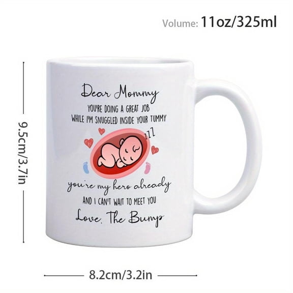 1pc Humorous Snuggled Inside Your Tummy Ultrasound Design Ceramic Coffee Mug 11oz Insulated Tea Cup Dishwasher Mom from Son Daughter Husband Mother s
