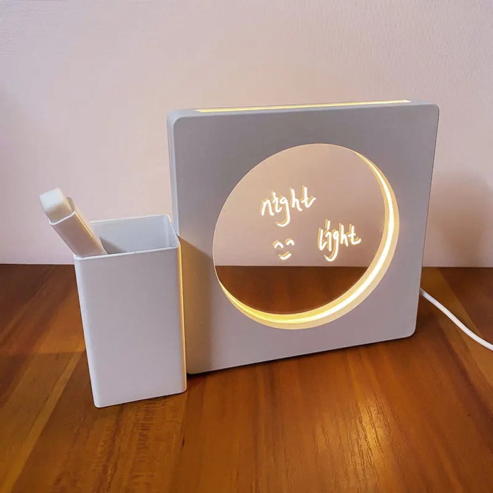 Writing Lamp 1pc Illuminated Acrylic Message Board, LED Night Light With Erasable ...