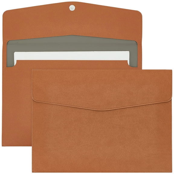 1pc Imitation Leather File Stationery Storage Pockets File Envelope Pouch with Magnetic Clasp Rectangle Peru 245x331x4mm