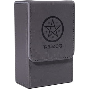1pc Imitation Leather Tarot Storage Box with Velvet inside Rectangle Gray 8.5x13.7x5.6cm for DIY