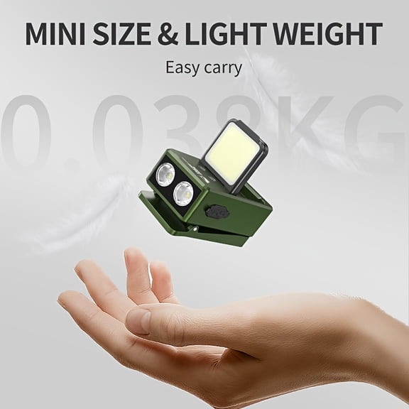 1pc Imported Motion Sensor Work Light, USB-C Rechargeable LED COB Flashlight, Super Bright Clip Work Lamp, Multifunctional Magnet Spotlight,Mini Portable Pocket Light,6 Modes Portable for Hiking