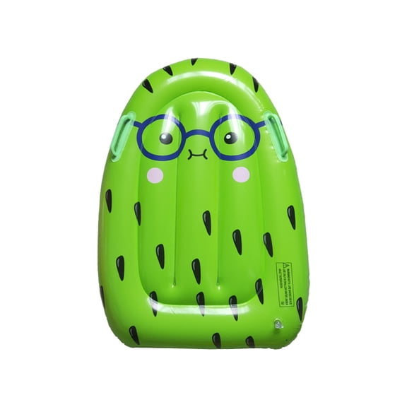 1pc Inflatable Fruit Floating Row, Cute Cartoon Surfboard with Handle & Lounge Handle, Beach Essentials Pool Float, Kiwi