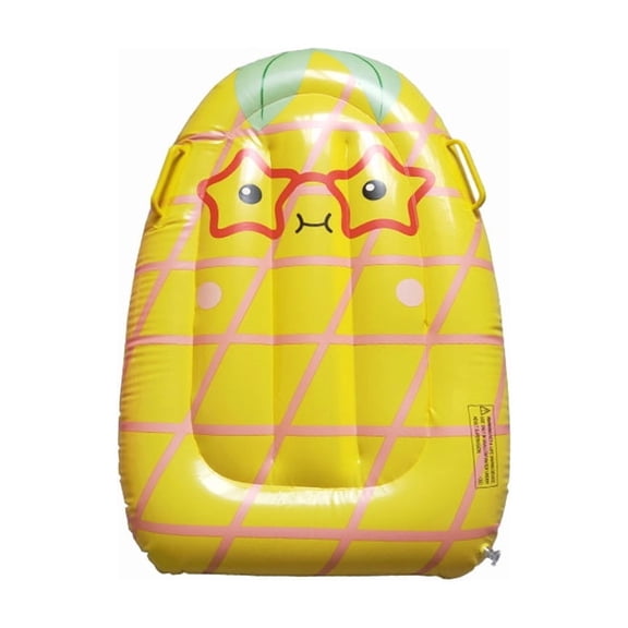 1pc Inflatable Fruit Floating Row, Cute Cartoon Surfboard with Handle & Lounge Handle, Beach Essentials Pool Float, Pineapple