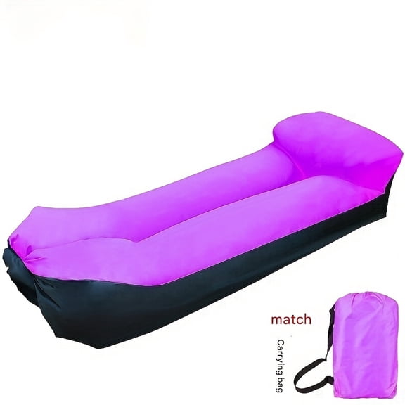 1pc Inflatable Sofa Chair, Portable Foldable Air Bed with Soft Cloud-Like Comfort, for Indoor/Outdoor Beach, Camping, Parties, No Pump Needed, Purple