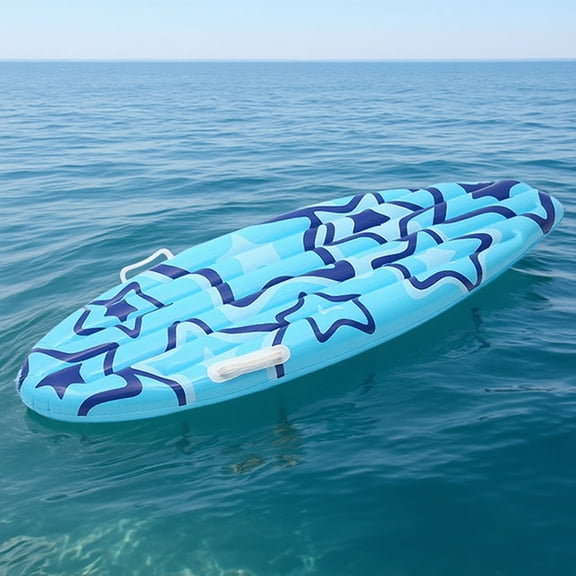 1pc Inflatable Surfboard for Beach Tropical and Luau Party Decorations, Inflatable Pool Float Beach Essentials, Blue